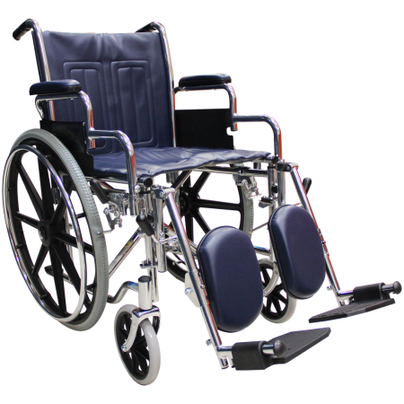 SILLA DE RUEDAS CROMADA CON ELEVAPIERNAS